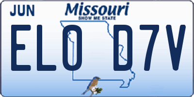 MO license plate EL0D7V