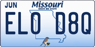 MO license plate EL0D8Q