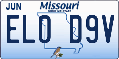 MO license plate EL0D9V
