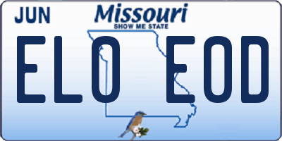 MO license plate EL0E0D