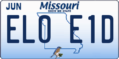 MO license plate EL0E1D