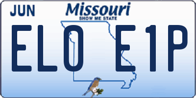 MO license plate EL0E1P