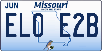 MO license plate EL0E2B