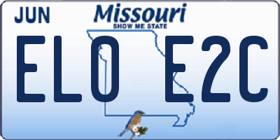 MO license plate EL0E2C