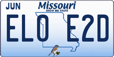 MO license plate EL0E2D