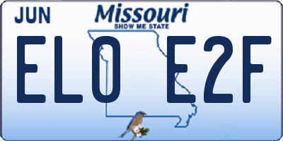 MO license plate EL0E2F