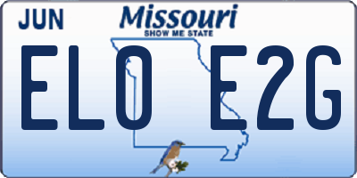MO license plate EL0E2G