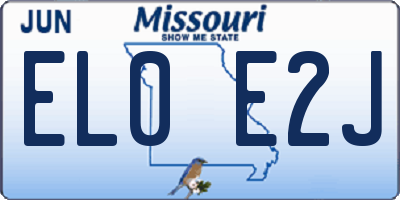 MO license plate EL0E2J