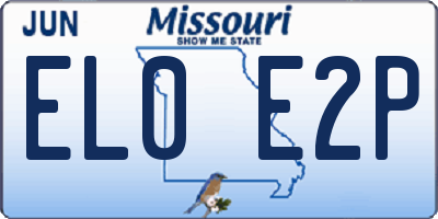 MO license plate EL0E2P