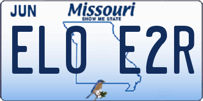 MO license plate EL0E2R