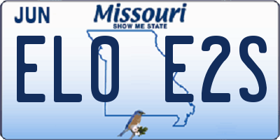 MO license plate EL0E2S