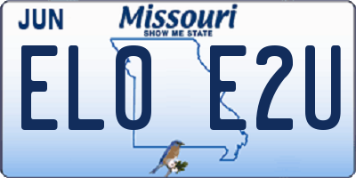 MO license plate EL0E2U