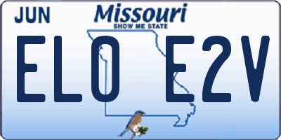 MO license plate EL0E2V