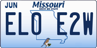 MO license plate EL0E2W