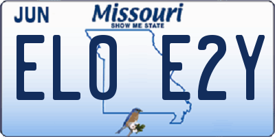 MO license plate EL0E2Y