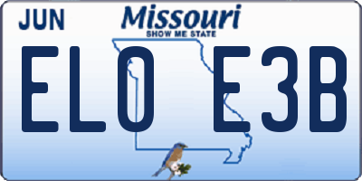 MO license plate EL0E3B