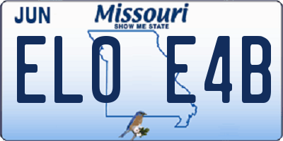 MO license plate EL0E4B