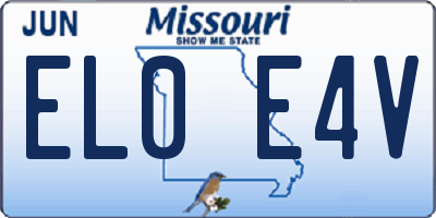 MO license plate EL0E4V