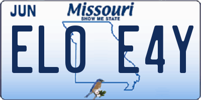 MO license plate EL0E4Y