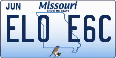 MO license plate EL0E6C