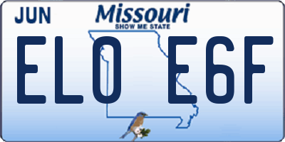 MO license plate EL0E6F