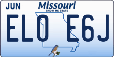 MO license plate EL0E6J