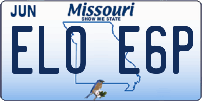 MO license plate EL0E6P