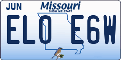MO license plate EL0E6W