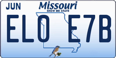 MO license plate EL0E7B