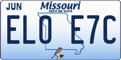 MO license plate EL0E7C
