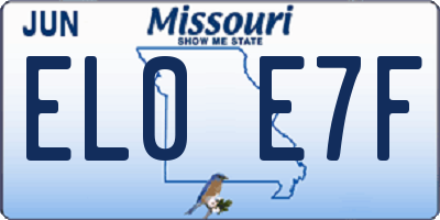 MO license plate EL0E7F