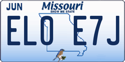 MO license plate EL0E7J