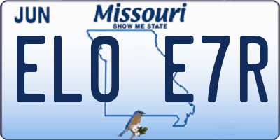 MO license plate EL0E7R