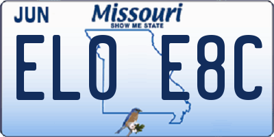MO license plate EL0E8C