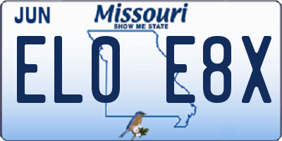 MO license plate EL0E8X