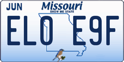 MO license plate EL0E9F
