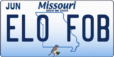 MO license plate EL0F0B
