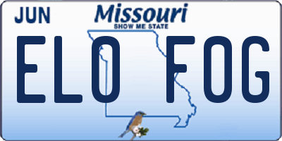 MO license plate EL0F0G