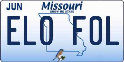MO license plate EL0F0L