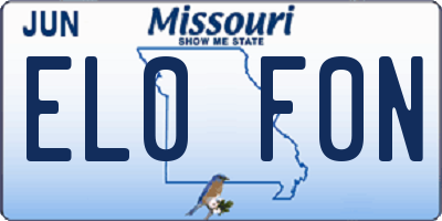 MO license plate EL0F0N