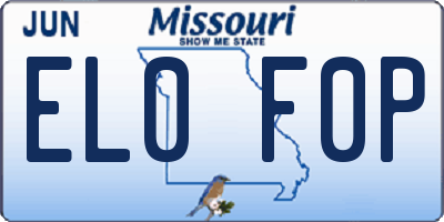 MO license plate EL0F0P