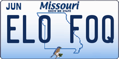MO license plate EL0F0Q
