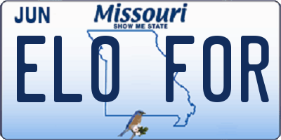 MO license plate EL0F0R
