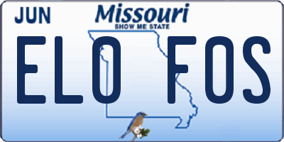 MO license plate EL0F0S