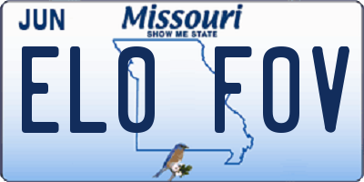 MO license plate EL0F0V