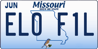 MO license plate EL0F1L