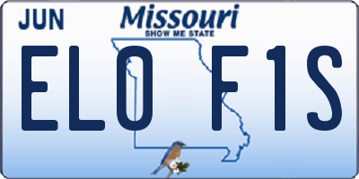 MO license plate EL0F1S