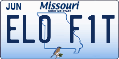 MO license plate EL0F1T