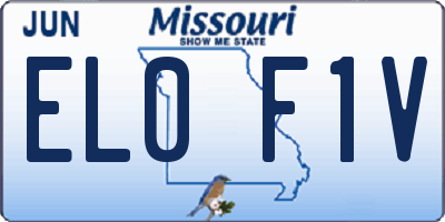 MO license plate EL0F1V