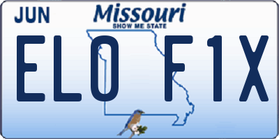 MO license plate EL0F1X